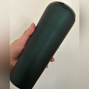 Starbucks Matte Green Stainless Steel 16oz Cold Cup Tumbler Brew Lid